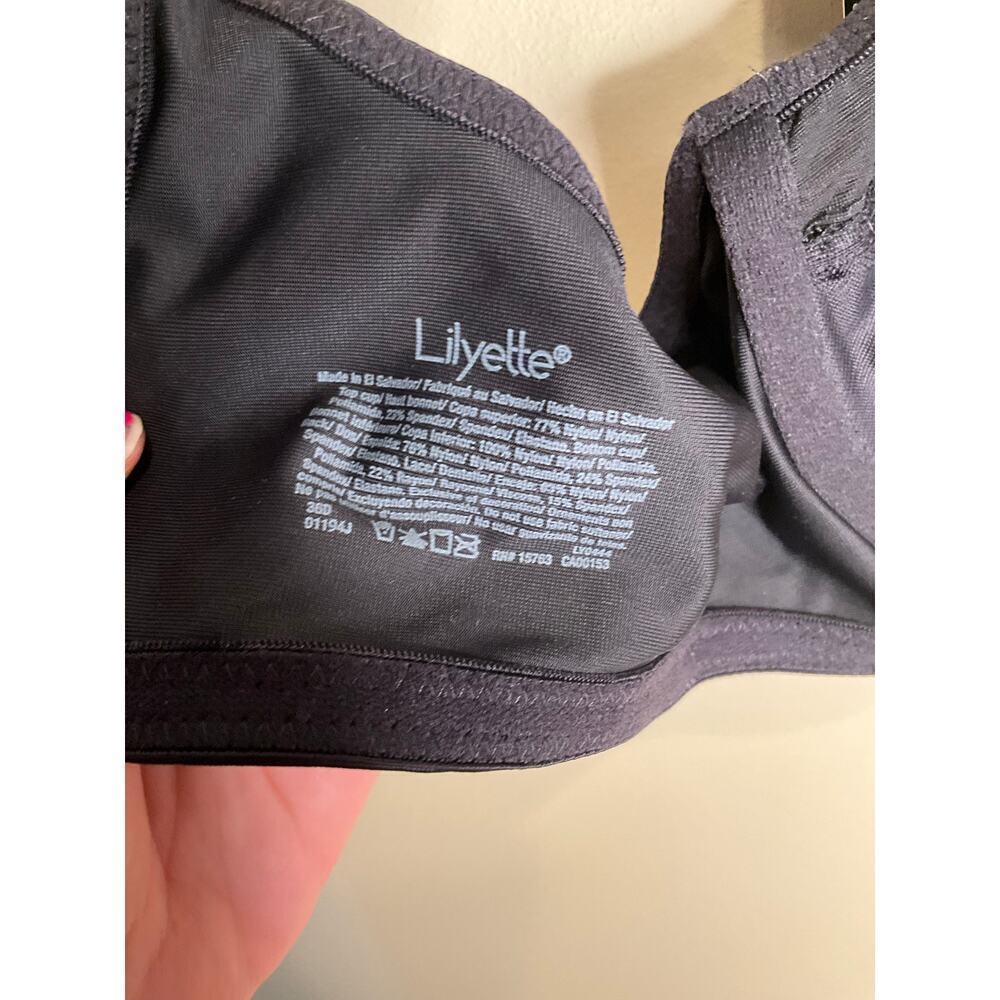 Lilyette by Bali Minimizer Bra LYD444 Ultimate Smoothing Black Womens Size 36D - Picture 3 of 3